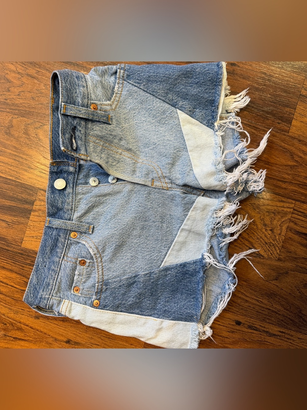 Levi's Light Blue Denim shorts with Button Fly